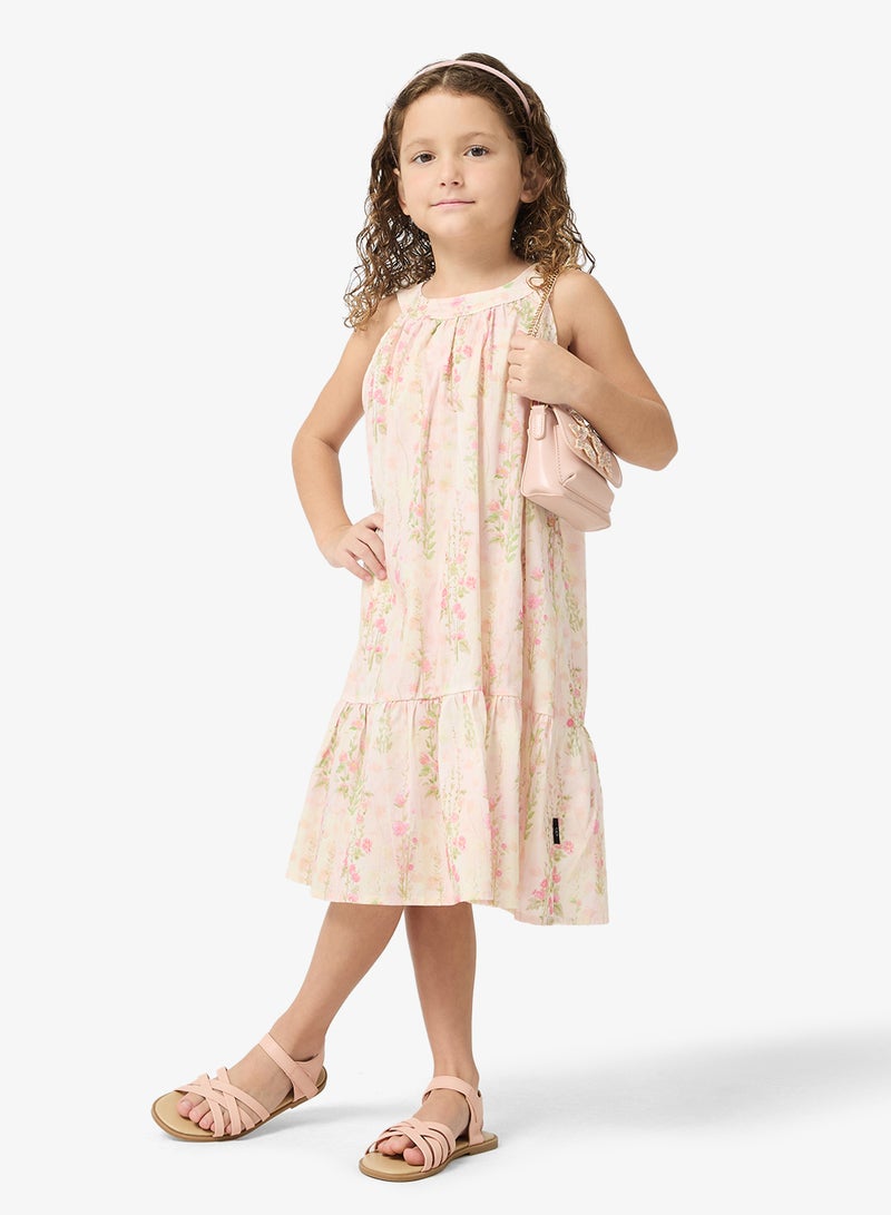 Pinata Floral Print Halter Summer Dress - Image 4